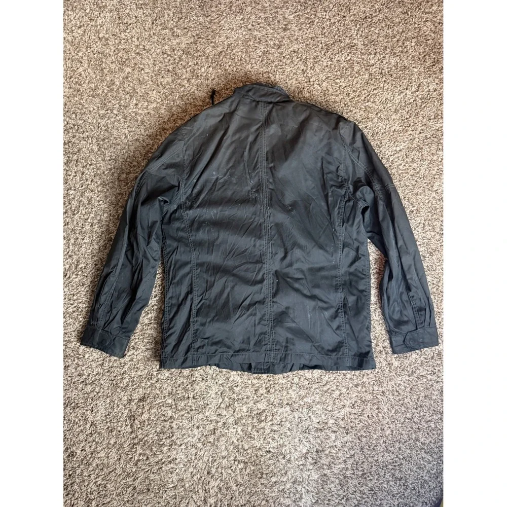 Tommy Bahama Mens Black Field Jacket Zip Front Utility Pocket 123-T5645 Large